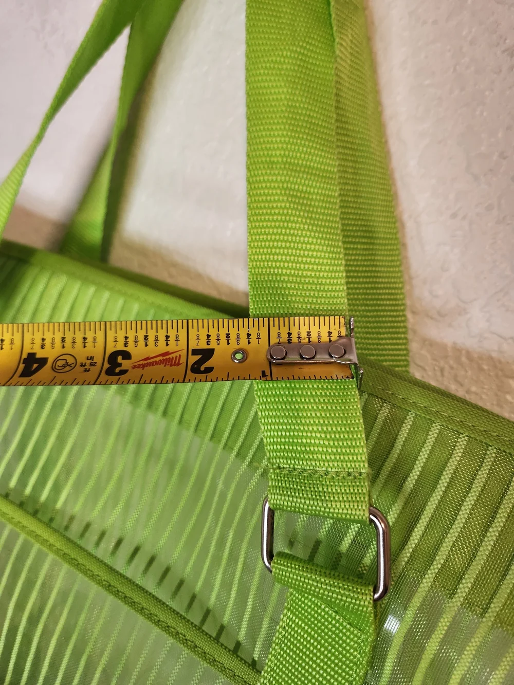 Xhilaration Neon Lime Transparent Tote Bag Striped Detail green Mesh Shopping